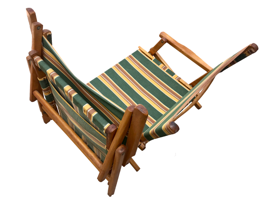 Vintage Folding Wooden Beach Chairs